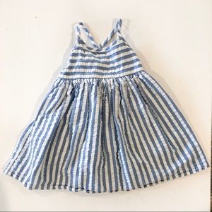 Old Navy Blue & White Striped Seersucker Dress
